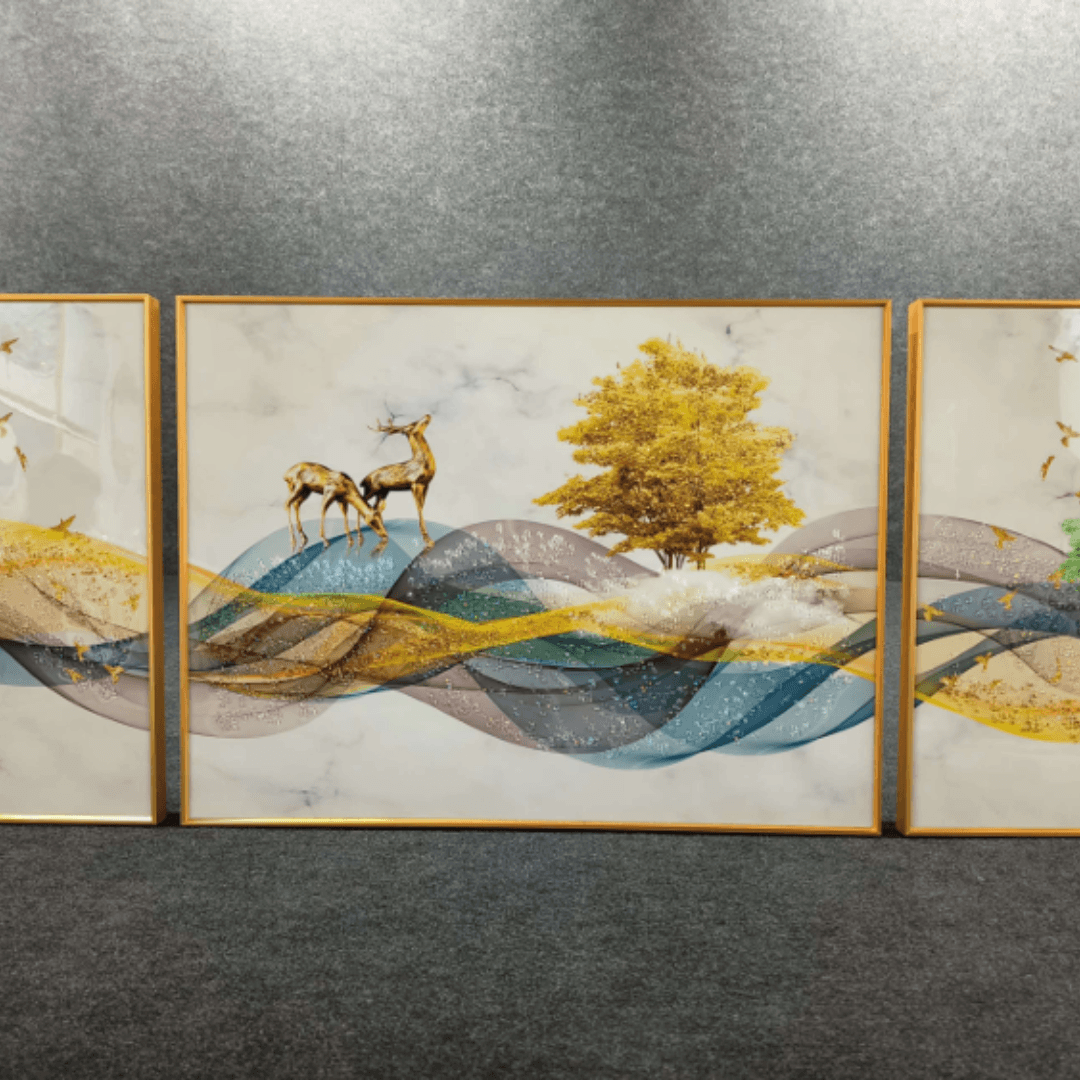 Modern Crystal Painting Set of 3 Style 17